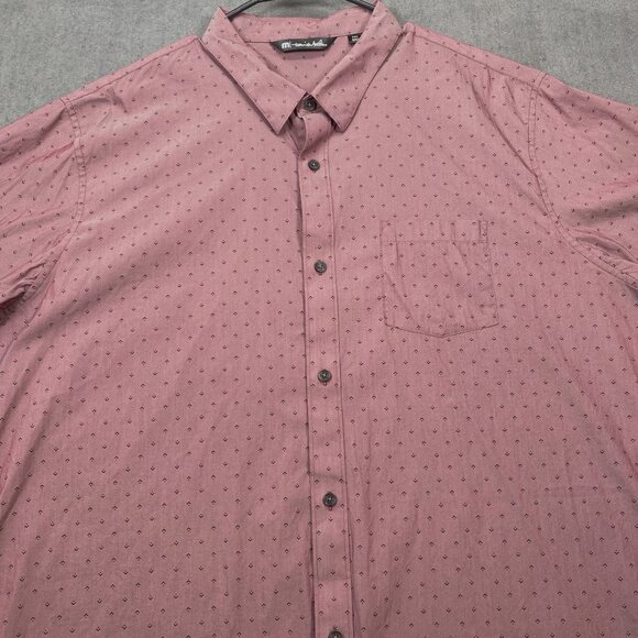 Travis Mathew Mens Patterned Button-Up Short-Sleeve Shirt XXXL - Picture 3 of 10
